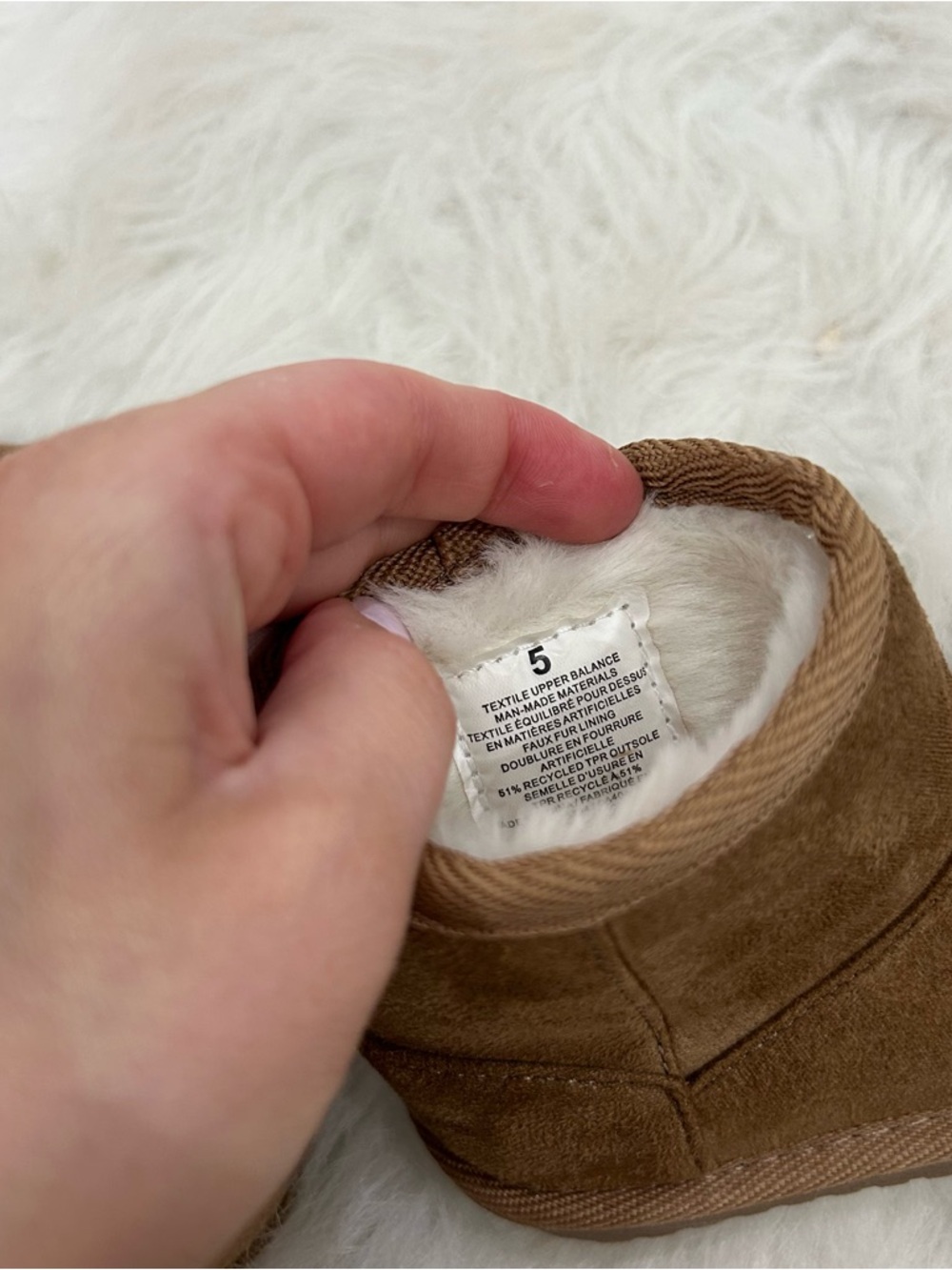 The Children’s Place Toddler Boots Size 5 Brown Sherpa Lined - Picture 7 of 7